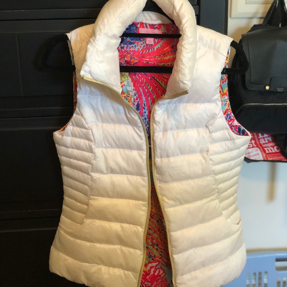 Lilly Pulitzer Cream Down Puffer Vest